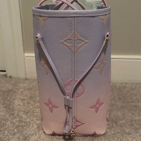 Louis Vuitton Pastel Pink and Purple Tote Bag sunrise Pastel Neverfull MM New - Picture 4 of 9